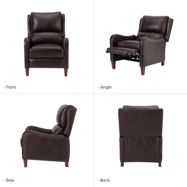 Lima Genuine Leather Recliner With Nail Head Trim & Reviews Birch Lane